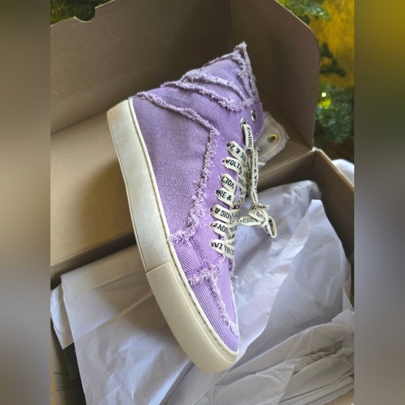 NEW!! Zadig & Voltaire,  High Flash Canvas,  In Boomerang, Size 38, NIB - Picture 7 of 9